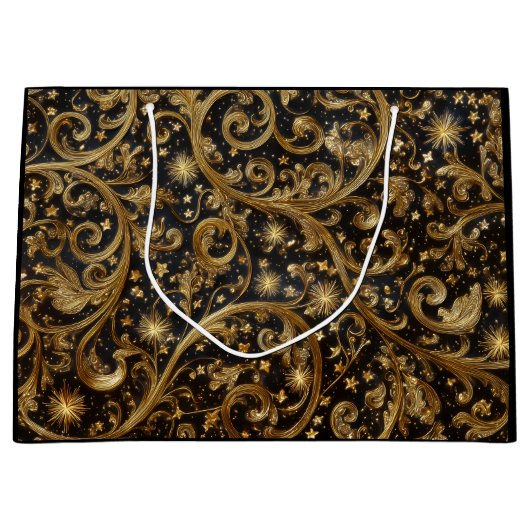 Abstraktes Weihnachtsmuster Große Geschenktüte (Vorderseite)