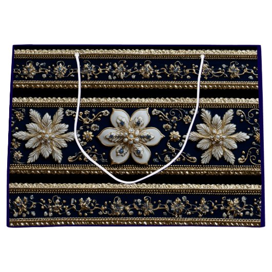 Abstraktes Weihnachtsmuster Große Geschenktüte (Vorderseite)