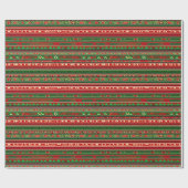 Abstraktes Weihnachtsmuster Hmong Wrapping Paper Geschenkpapier (Flach)