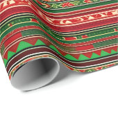 Abstraktes Weihnachtsmuster Hmong Wrapping Paper Geschenkpapier (Rolleneckpunkt)