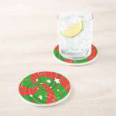 abstraktes Weihnachtsmuster Sandstein Untersetzer (Seite)