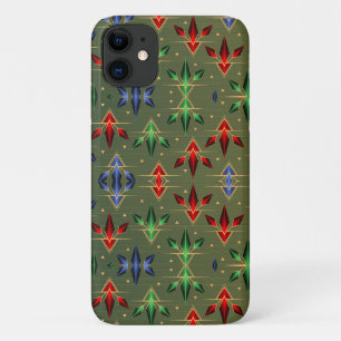 Abstraktes Weihnachtsstern-Muster Rot Blau Grün Case-Mate iPhone Hülle