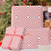 Abstraktes Weihnachtswrapping Paper mit Rot und We Geschenkpapier