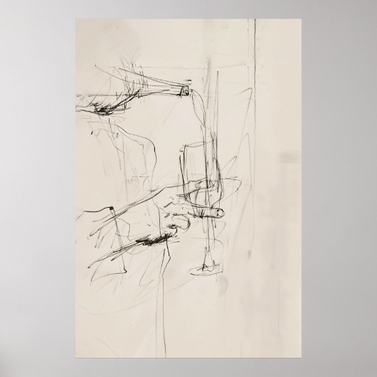 Abstraktes Weingießen Kunst, Dichtung und Musik Poster (Vorne)