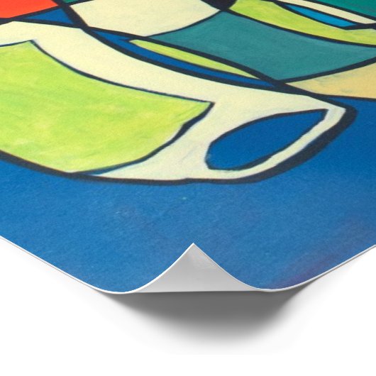 Abstraktes Weinposter Poster (Ecke)