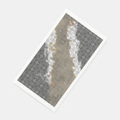 Abstraktes Weiß, Grau, Bronze, Gold Vintages Muste Serviette (Ecke)