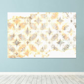 Abstraktes Weiß-, Grau-, Orange- und Blaumuster Leinwanddruck (Insitu (Holzboden))