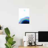 Abstraktes Weiß und Blau Art 920 Poster (Heimbüro)