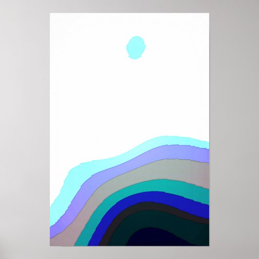 Abstraktes Weiß und Blau Art 920 Poster (Vorne)