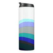 Abstraktes Weiß und Blau Art 920 Thermosbecher (Nach rechts gedreht)