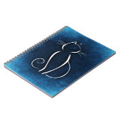 Abstraktes weißes Katzen-Notizbuch Notizblock (Linke Seite)