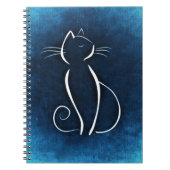 Abstraktes weißes Katzen-Notizbuch Notizblock (Vorderseite)