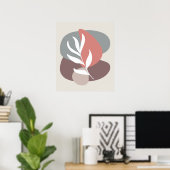 Abstraktes Weißes Leaf Moderne Ausschnitte Poster (Heimbüro)