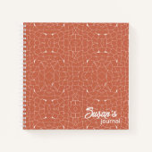 Abstraktes weißes Mosaik auf Terra Cotta Bullet Notizblock (Vorderseite)