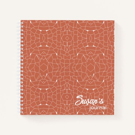 Abstraktes weißes Mosaik auf Terra Cotta Bullet Notizblock (Vorderseite)