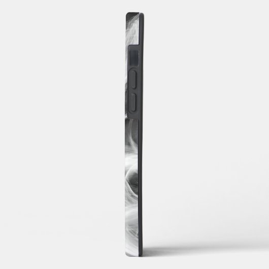 Abstraktes weißes Rauch auf schwarz Case-Mate iPhone Hülle (Rückseite / Links)