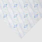 Abstraktes, weißes und blaues Diamant-Muster Seidenpapier (Ausschnitt)