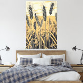 Abstraktes Weizenfeld: Farbenfrohe Natur Kunst Leinwanddruck (Insitu (Schlafzimmer))