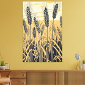 Abstraktes Weizenfeld: Farbenfrohe Natur Kunst Leinwanddruck (Insitu (Wohnzimmer))