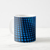Abstraktes Wellendesign blau Kaffeetasse (Vorderseite Links)