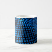 Abstraktes Wellendesign blau Kaffeetasse (Mittel)