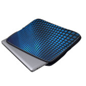 Abstraktes Wellendesign blau Laptopschutzhülle (Vorne Knopf)
