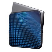 Abstraktes Wellendesign blau Laptopschutzhülle (Vorderseite Links)
