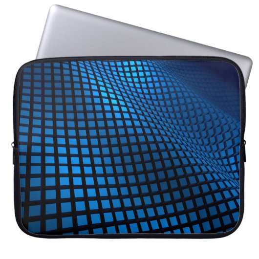 Abstraktes Wellendesign blau Laptopschutzhülle (Vorderseite)