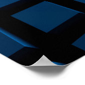 Abstraktes Wellendesign blau Poster (Ecke)