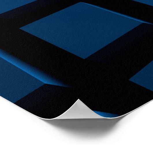 Abstraktes Wellendesign blau Poster (Ecke)