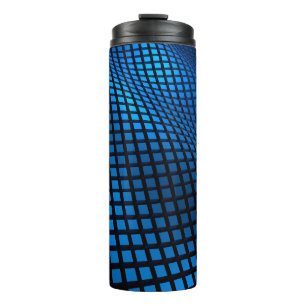 Abstraktes Wellendesign blau Thermosbecher