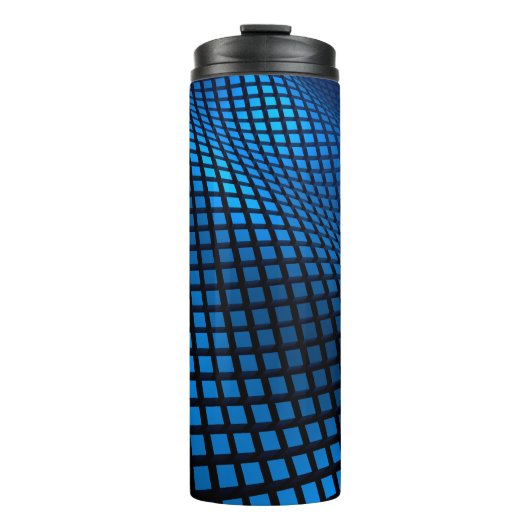 Abstraktes Wellendesign blau Thermosbecher (Vorderseite)