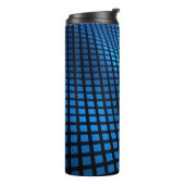 Abstraktes Wellendesign blau Thermosbecher (Nach links gedreht)