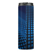 Abstraktes Wellendesign blau Thermosbecher (Rückseite)