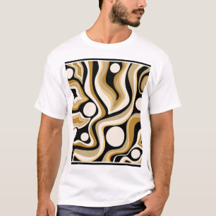 Abstraktes Wellenlinien-Muster Hintergrund T-Shirt