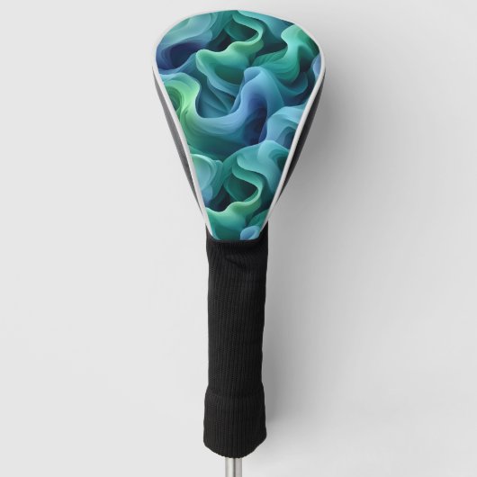 Abstraktes Wellenmuster des Ozeans Golf Headcover (Vorderseite)
