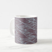 Abstraktes Wellenmuster Kaffeetasse (Vorderseite Links)