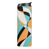 Abstraktes Wellenmuster Nahtloses Design Thermosbecher (Nach links gedreht)