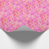 Abstraktes Wellenmuster - rosa, orange und fuchsia Geschenkpapier (Ecke)