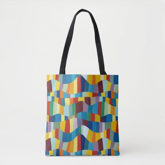 Abstraktes welliges Farbpatchwork 291020 Tasche (Vorderseite)