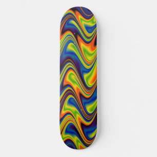 Abstraktes Welliges Mehrfarbenmuster Skateboard