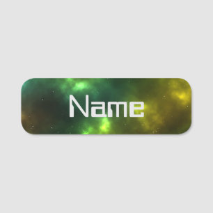 Abstraktes Weltraum-Konstellationsdesign Namensschild