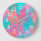 Abstraktes Weltraumwerk | Wall-Uhr Große Wanduhr (Vorderseite)