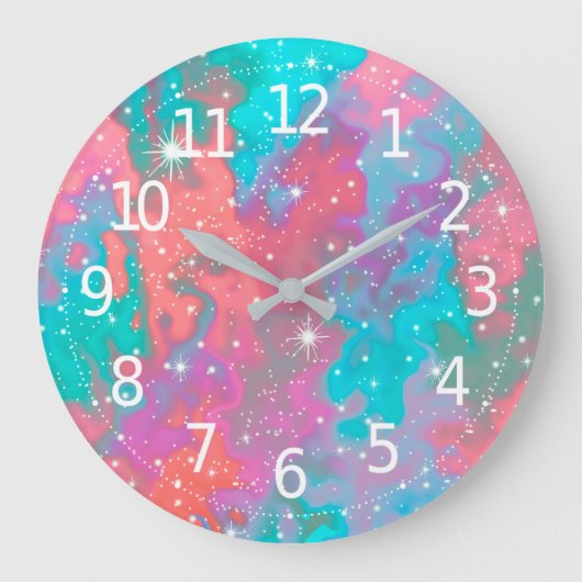 Abstraktes Weltraumwerk | Wall-Uhr Große Wanduhr (Vorderseite)