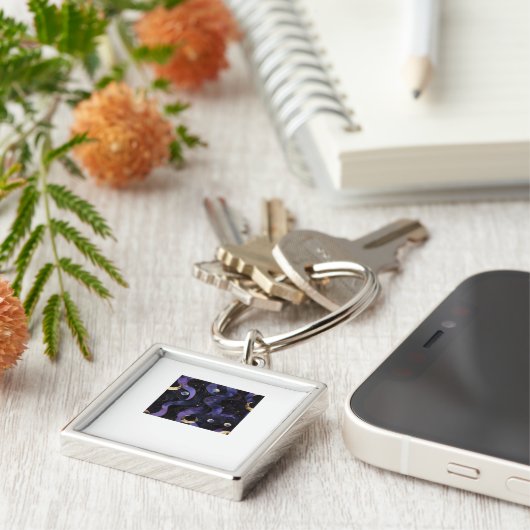 Abstraktes Whimsigoth Muster Classic Schlüsselanhänger (Seite)