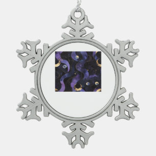 Abstraktes Whimsigoth Muster Classic Schneeflocken Zinn-Ornament