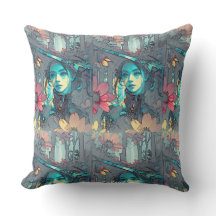 Abstraktes whimsistisches Kunstdesign Kissen