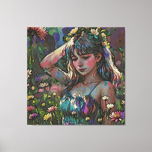 *~ Abstraktes Wild Blume Feld AP56 Leinwanddruck (Vorderseite)