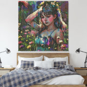 *~ Abstraktes Wild Blume Feld AP56 Leinwanddruck (Insitu (Schlafzimmer))