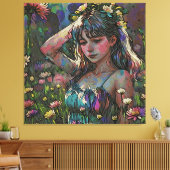 *~ Abstraktes Wild Blume Feld AP56 Leinwanddruck (Insitu (Wohnzimmer))